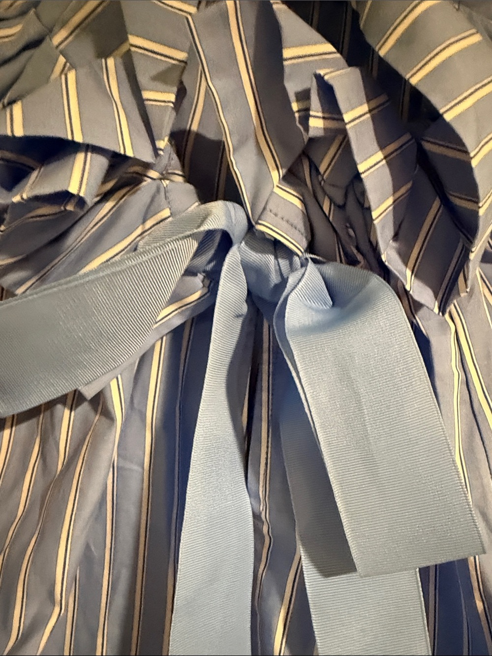 Blue Striped Bow-Tie Blouse - Picture 3 of 8